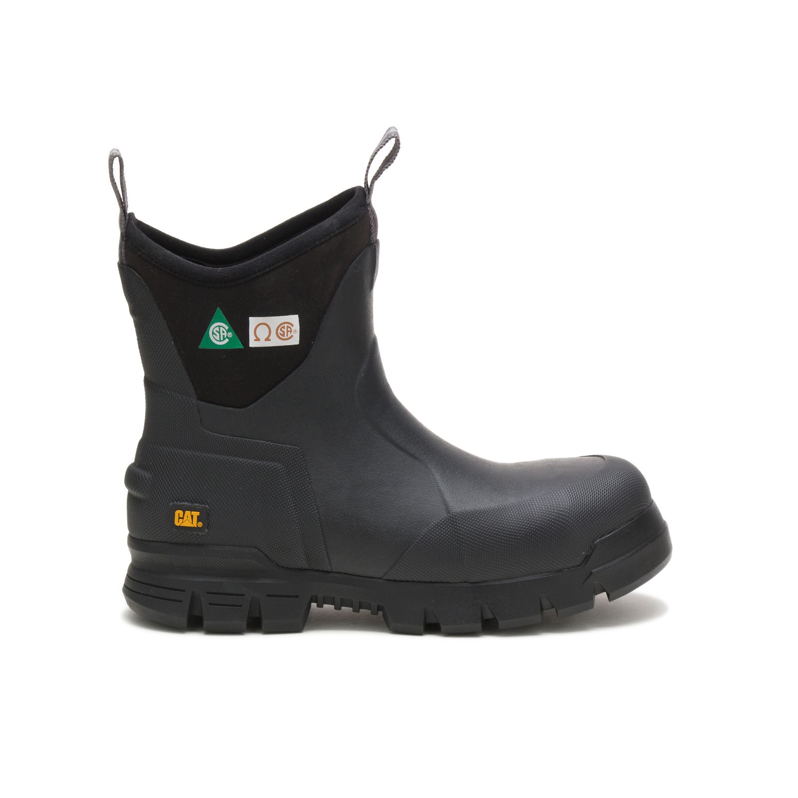 Women's Caterpillar Stormers 6" Steel Toe Csa Rubber Boots Black Ireland PYWV50681